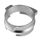 Modern silver machined coffee dosing funnel ring kitchen accessory by Decorbites