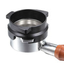 Modern silver machined coffee dosing funnel ring kitchen accessory by Decorbites