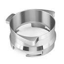 Modern silver machined coffee dosing funnel ring kitchen accessory by Decorbites