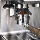 Modern silver machined coffee dosing funnel ring kitchen accessory by Decorbites