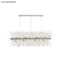 GobekUsa Modern Silver Metal Linear Island Light with 12 Lights - Elegant Dining Room Lamp