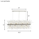 GobekUsa Modern Silver Metal Linear Island Light with 12 Lights - Elegant Dining Room Lamp