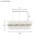 GobekUsa Modern Silver Metal Linear Island Light with 12 Lights - Elegant Dining Room Lamp