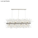 GobekUsa Modern Silver Metal Linear Island Light with 12 Lights - Elegant Dining Room Lamp
