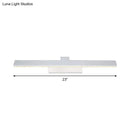 GobekUsa Modern Streamlined LED Vanity Wall Light - White Metal Shade, Warm/White Light, 17"/23" L