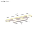 GobekUsa Oblong Bathroom LED Vanity Light Acrylic 4/6 Lights Simplicity Wall Mounted Mirror Lighting in Warm/White