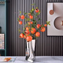 GobekUsa Gold Plated Pleated Texture Ceramic Vase for Desk Decor and Flower Arrangements