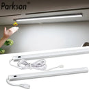 Modern silver rectangular led cabinet light with hand sweep switch kitchen by Decorbites