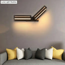 GobekUsa Modern Acrylic Rectangle Wall Mounted Light for Bedroom - Black/White Sconce Light