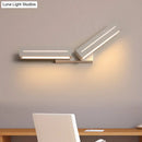 GobekUsa Modern Acrylic Rectangle Wall Mounted Light for Bedroom - Black/White Sconce Light