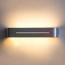 GobekUsa 11"/15" Modern LED Wall Washer Light - Silver Rectangular Sconce Fixture with Aluminum Shade, Warm/White Light
