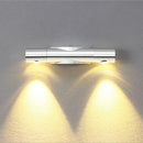 Modern silver rotatable wall lamp bedroom dual adjustable spotlights by Decorbites