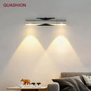 Modern silver rotatable wall lamp bedroom dual adjustable spotlights by Decorbites