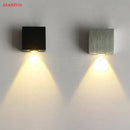 Modern silver square wall lamp – living room solar led light by Decorbites