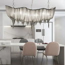 GobekUsa Gold Tassel Chain Chandelier LED Hanging Lamp Lustres for Dining Room