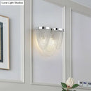 GobekUsa Modern Silver Tassel Wall Light with Rippling Chain Design - 2-Bulb Aluminum Sconce for Sitting Room Vogue Lighting