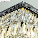 GobekUsa Modern Silver Teardrop Crystal Ceiling Light with 4/6 Heads for Living Room Island