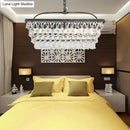 GobekUsa Modern Silver Teardrop Crystal Ceiling Light with 4/6 Heads for Living Room Island