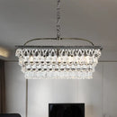 GobekUsa Modern Silver Teardrop Crystal Ceiling Light with 4/6 Heads for Living Room Island
