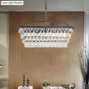 GobekUsa Modern Silver Teardrop Crystal Ceiling Light with 4/6 Heads for Living Room Island