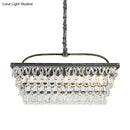 GobekUsa Modern Silver Teardrop Crystal Ceiling Light with 4/6 Heads for Living Room Island