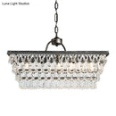 GobekUsa Modern Silver Teardrop Crystal Ceiling Light with 4/6 Heads for Living Room Island