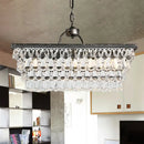 GobekUsa Modern Silver Teardrop Crystal Ceiling Light with 4/6 Heads for Living Room Island