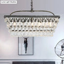 GobekUsa Modern Silver Teardrop Crystal Ceiling Light with 4/6 Heads for Living Room Island