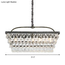 GobekUsa Modern Silver Teardrop Crystal Ceiling Light with 4/6 Heads for Living Room Island