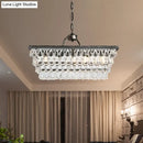 GobekUsa Modern Silver Teardrop Crystal Ceiling Light with 4/6 Heads for Living Room Island