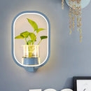 GobekUsa Macaron Metal LED Wall Sconce with Plant Pot for Bedroom - Grey/Yellow/Blue
