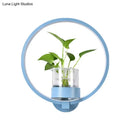 GobekUsa Macaron Metal LED Wall Sconce with Plant Pot for Bedroom - Grey/Yellow/Blue