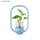 GobekUsa Macaron Metal LED Wall Sconce with Plant Pot for Bedroom - Grey/Yellow/Blue