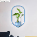 GobekUsa Macaron Metal LED Wall Sconce with Plant Pot for Bedroom - Grey/Yellow/Blue