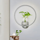 GobekUsa Macaron Metal LED Wall Sconce with Plant Pot for Bedroom - Grey/Yellow/Blue