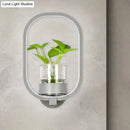 GobekUsa Macaron Metal LED Wall Sconce with Plant Pot for Bedroom - Grey/Yellow/Blue
