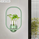 GobekUsa Macaron Metal LED Wall Sconce with Plant Pot for Bedroom - Grey/Yellow/Blue