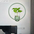 GobekUsa Macaron Metal LED Wall Sconce with Plant Pot for Bedroom - Grey/Yellow/Blue