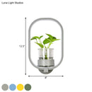 GobekUsa Macaron Metal LED Wall Sconce with Plant Pot for Bedroom - Grey/Yellow/Blue