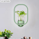 GobekUsa Macaron Metal LED Wall Sconce with Plant Pot for Bedroom - Grey/Yellow/Blue
