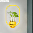 GobekUsa Macaron Metal LED Wall Sconce with Plant Pot for Bedroom - Grey/Yellow/Blue