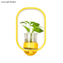 GobekUsa Macaron Metal LED Wall Sconce with Plant Pot for Bedroom - Grey/Yellow/Blue