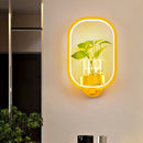 GobekUsa Macaron Metal LED Wall Sconce with Plant Pot for Bedroom - Grey/Yellow/Blue