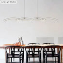 GobekUsa Acrylic LED Island Pendant Light in Warm/White - Silver Wave Suspended Fixture