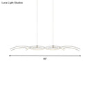 GobekUsa Acrylic LED Island Pendant Light in Warm/White - Silver Wave Suspended Fixture