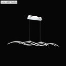 GobekUsa Acrylic LED Island Pendant Light in Warm/White - Silver Wave Suspended Fixture
