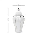 GobekUsa Silver Striped Porcelain Ginger Pot Vase.