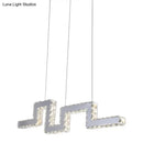 GobekUsa Minimalist Crystal-Encrusted LED Island Lamp Pendant - Stainless Steel