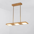 GobekUsa Reclaimed Wood Pendant Light Fixture - 3-Light Rectangle Island Lamp in Beige for Dining Room