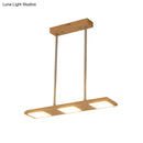 GobekUsa Reclaimed Wood Pendant Light Fixture - 3-Light Rectangle Island Lamp in Beige for Dining Room